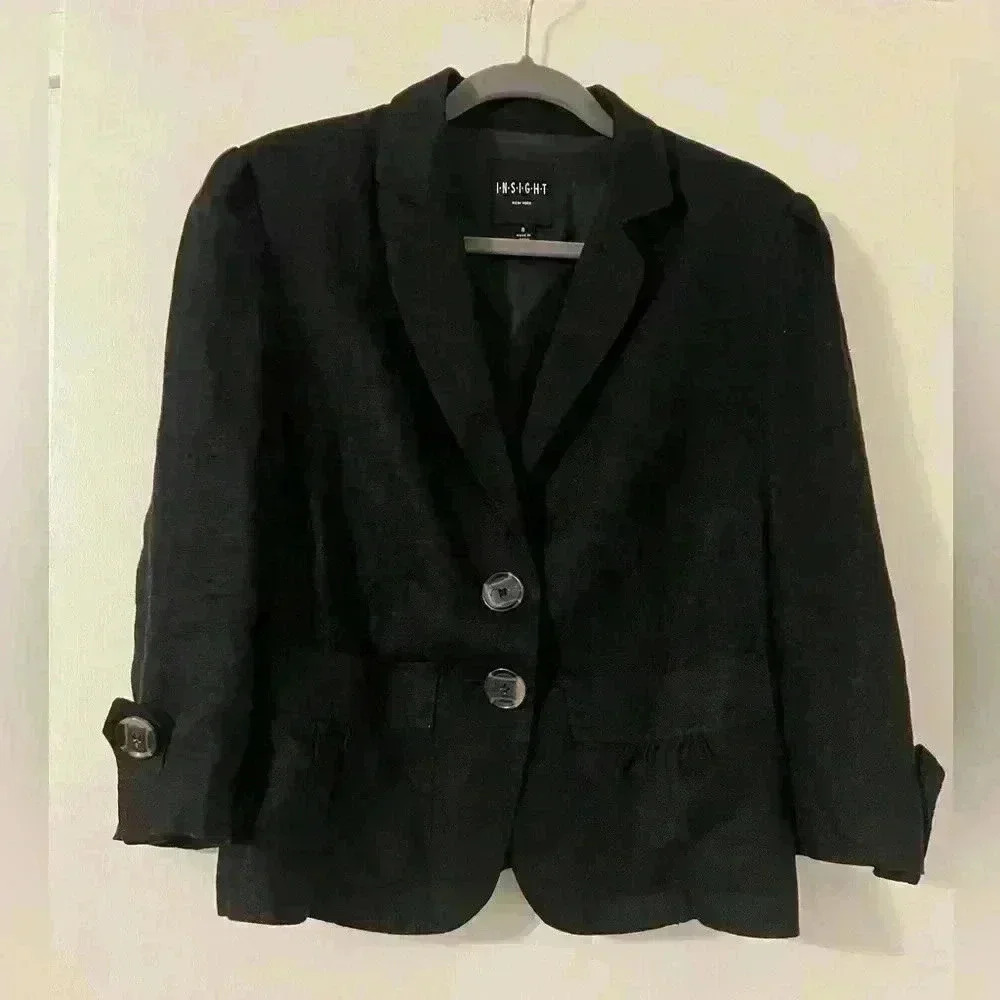 Insight brand 100% linen jacket with pockets size 8 (ZZ116)